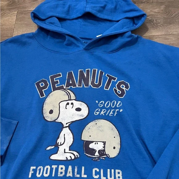 Peanuts Snoopy Football Pullover Hoodie Size 2XL New - Picture 4 of 4